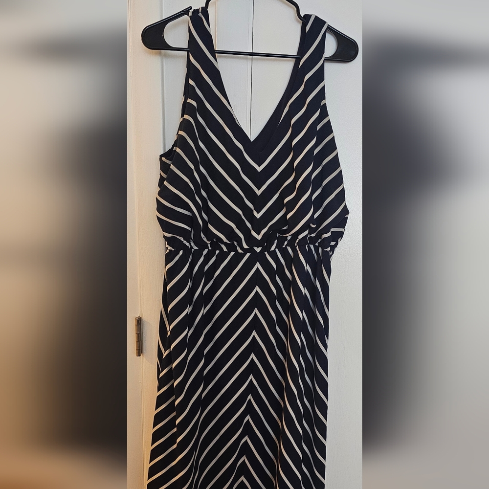 Black and White Striped Dress